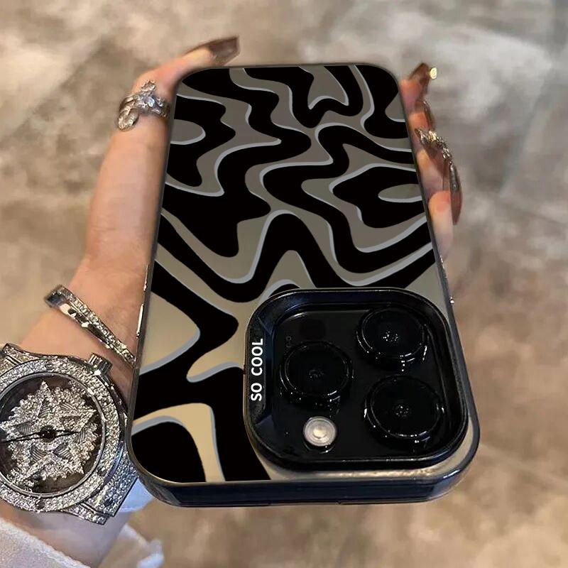Black Water Ripple Phone 15 14 13 12 11 Pro Max Shockproof Bumper Back Cover For iPhone 16 Case Funda Bumber