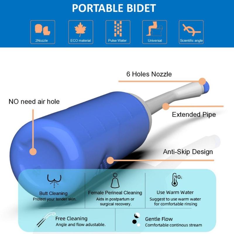 Portable Bidet Sprayer Cleaning Bidet Manual Press Cleaning Hygiene Wash Sprayer