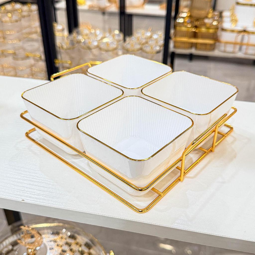 Creative Fruit and Snack Storage Platter with Nut Compartments for Home, Bar, and Living Room