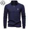 Polo Ralph Lauren 2025 Høst/Vinter Brodert Ny Stor Herre Stand Up Krage Halv Glidelås Langermet Tysk Fløyel Varm Basis Genser