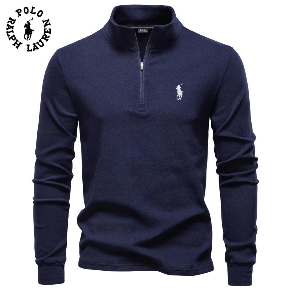 

Polo Ralph Lauren 2025 Осень/Зима Вышитый Новый Большой Мужской Стойка-Воротник Половина Молнии Длинный Рукав Немецкий Вельвет Теплый Базовый Свитер XL