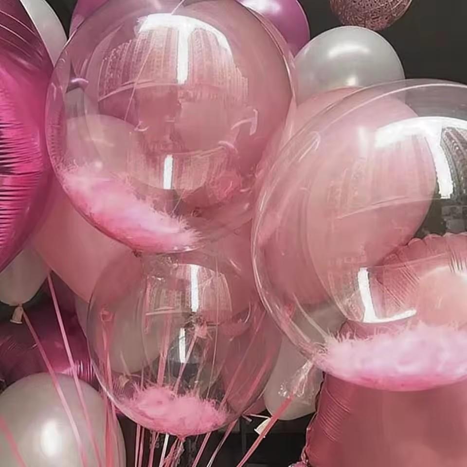 Transparent Bobo Balloons Fillable Clear Bubble Balloon for Wedding Birthday Party Decoration Air Helium Ballon