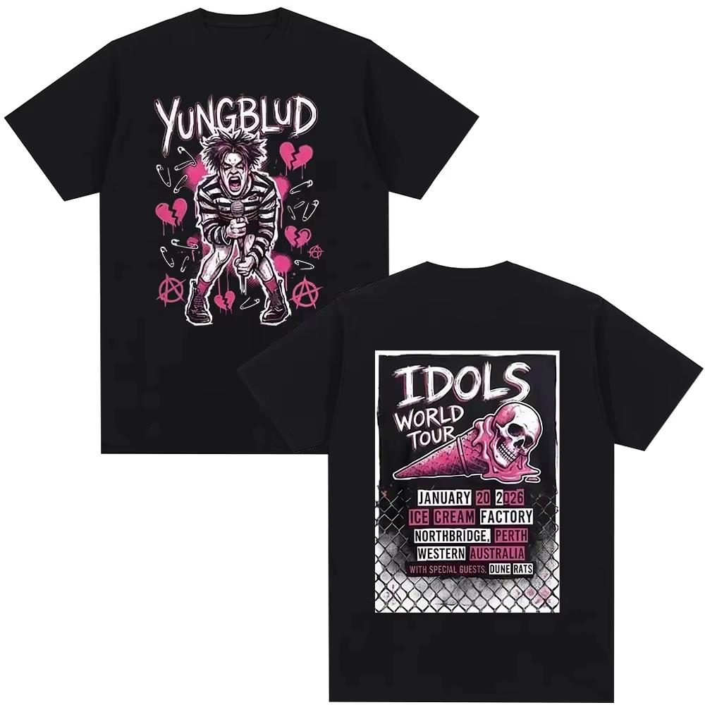 

2026 Singer Yungblud IDOLS World Tour TShirt Mens Fashion Short Sleeve Comfortable pure Cotton Casual Springsummer TShirt 4XL