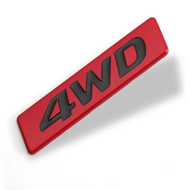 1Pc 3D Metal 4WD Logo Decals Emblem Badge Car RearTrunk Fender Adhesive Badge Body Sticker Accessories