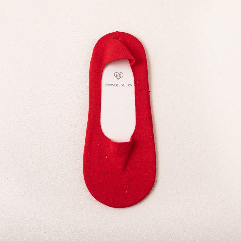 10Pair Red Light Mouth Boat Socks New Year S High Heels Invisible Socks Big Red Wedding Pure Cotton Socks Natal Year Lace Women S Socks one size fits all