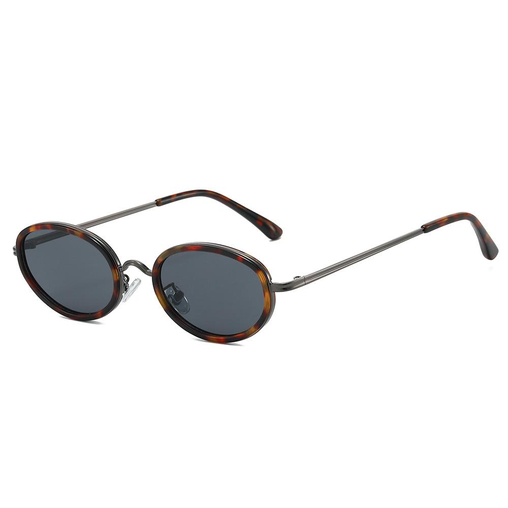 

3853 Fashion Oval Sunglasses for Men Women, Retro Stylish Metal Sun Glasses, Vintage Chic Classic Personalized Shades 603393 as shown