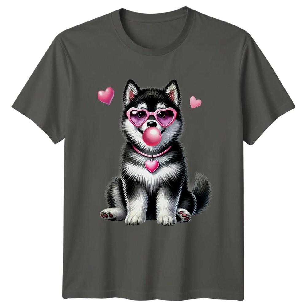 Fluffy Puppy Heart Sunglasses Bubblegum Dogs Animals Unisexs TShirt Unisexs S