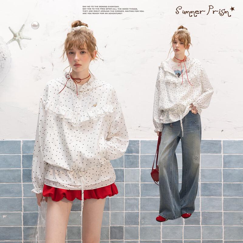 unifree Sweet Girl Double-Layer Lace Hooded Jacket