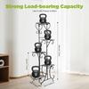 5-Tier Flower Stand, Black Iron Plant Shelf W/ 5 Trays, Modern Baking Paint Display Rack, Multi-Level Floor Standing Organizer