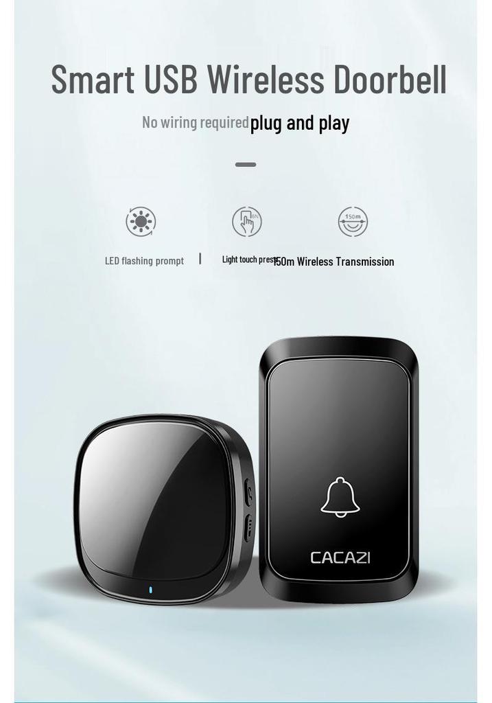 Smart Wireless USB Doorbell with Remote Indoor Chime