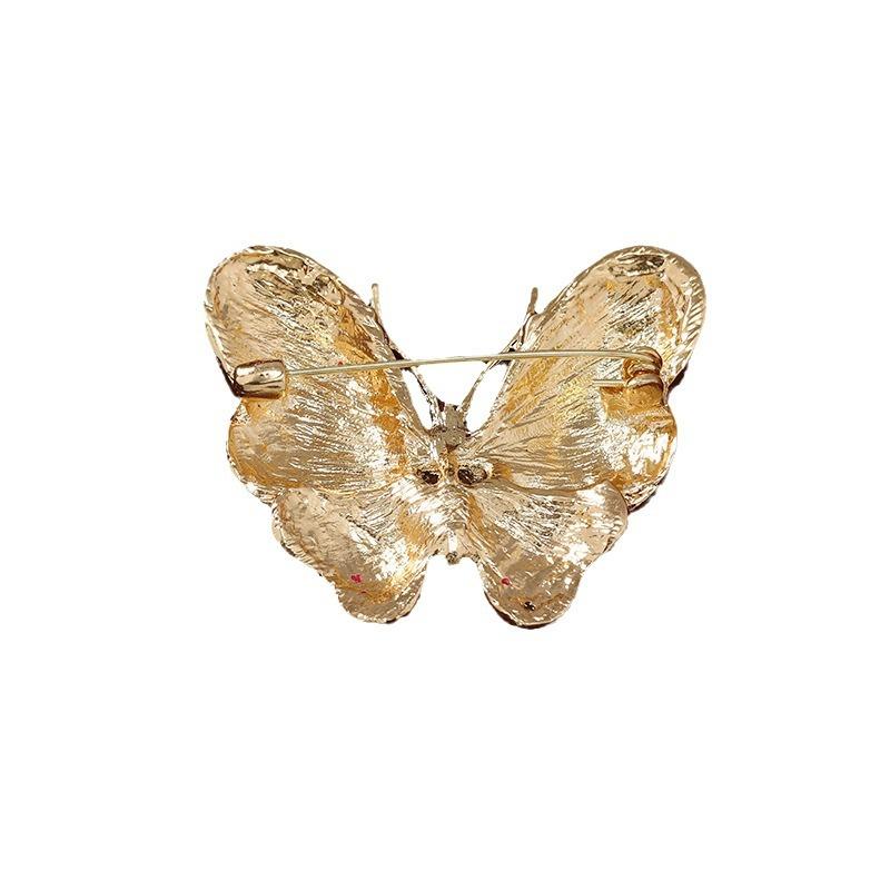 Vintage Classic Enamel Butterfly Pin Brooch Medium Ancient Crystal Insect Painting Corsage Badge Ornament Batch