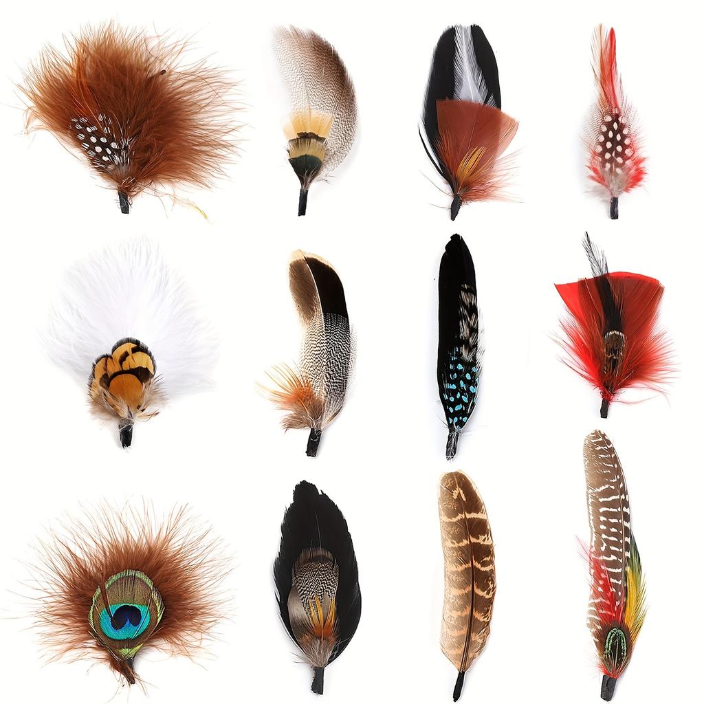 10-12 Pcs Natural Peacock Feathers Colorful Real Feathers for Fedora Cowboy Party Hats DIY Crafts