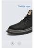 Men's Genuine Leather Martin Boots, Large Size, Soft Sole, Outdoor Work, Retro Plus Velvet, Warm, High-Top.