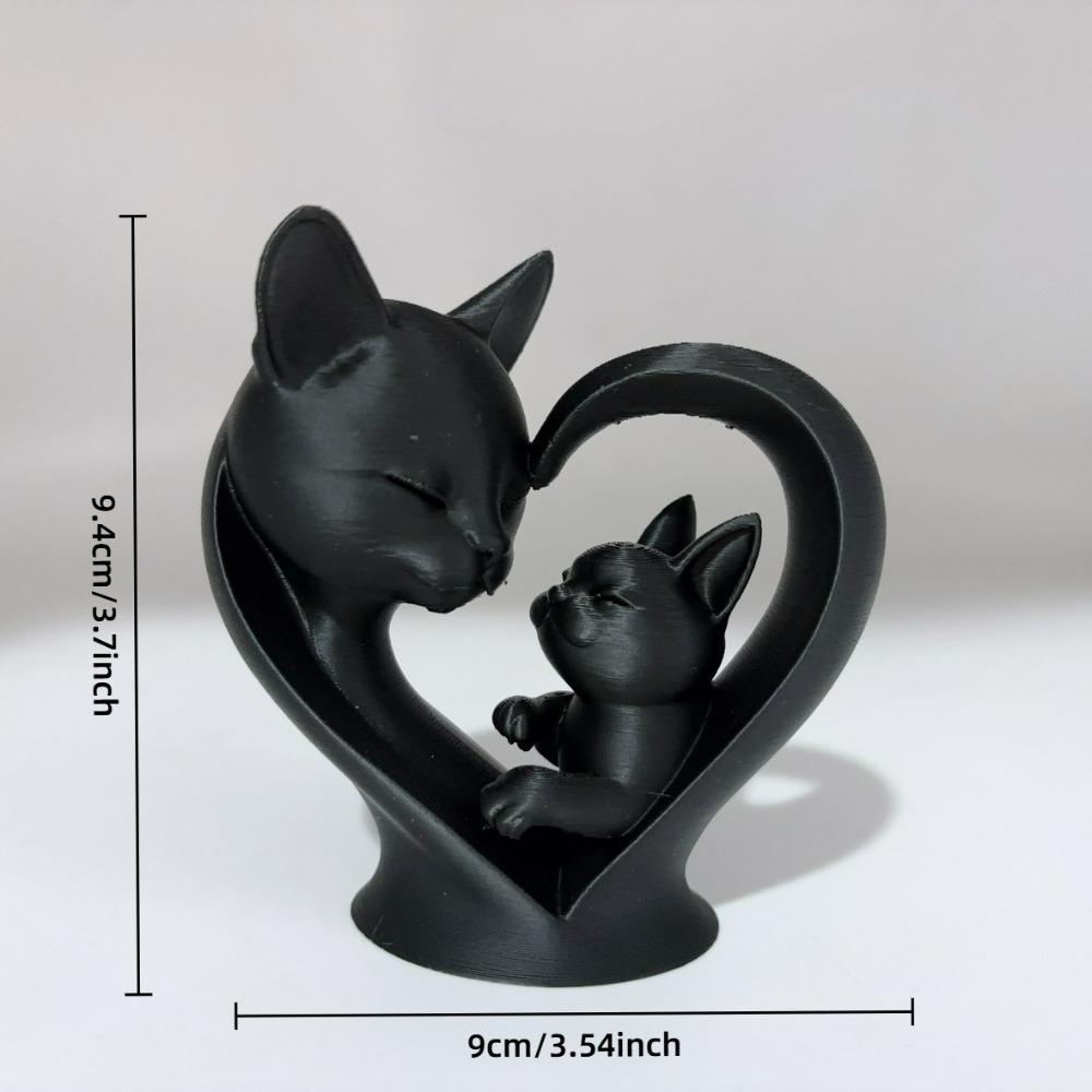 Love Mother Child Meow Statue Ornament, Parent Child Cat Sculpture, Cute Kitten Decoration, Ideal Gift for Cat Lovers