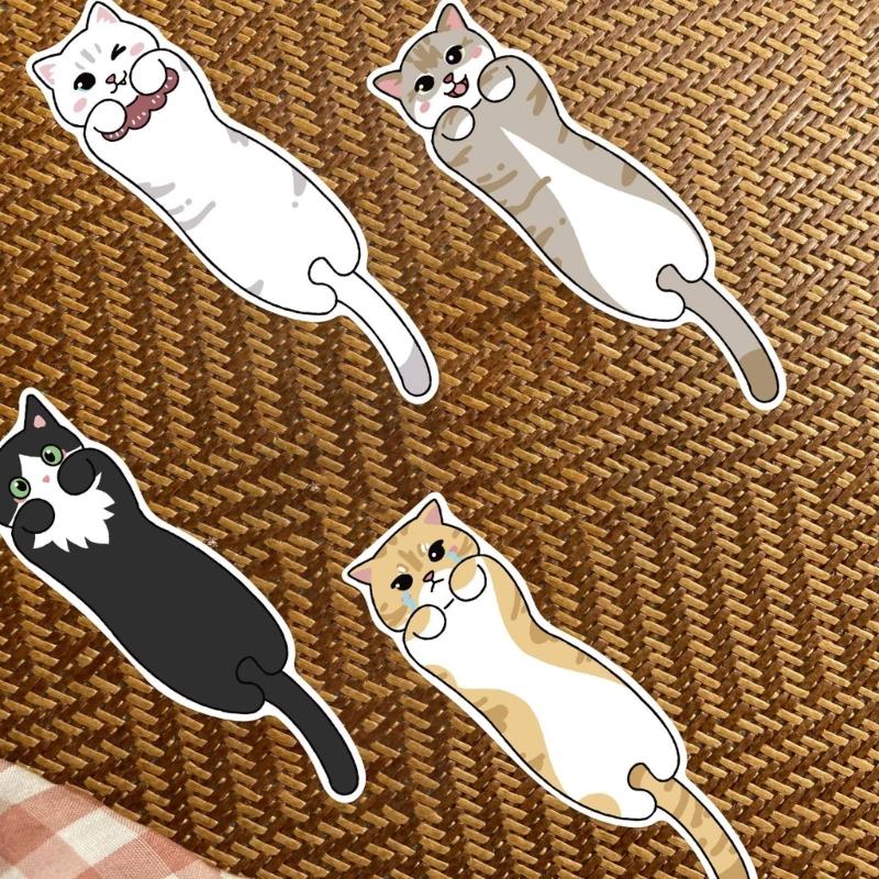 30Pcs Kitten Shape Bookmarks Cartoon Animal Paper Bookmarks Book Page Marker For Student Teacher Book Lover Birthday