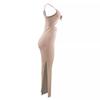 Summer Knitted Suspender Elegant Dress European and American Women's Clothing Backless Neck Sleeveless Female Sexy Style Spice Girls