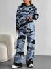 Patchwork Tie-dye European and American Casual Long-sleeve Set, Women's Hoodie Sweatshirt and Pants Two-piece Set