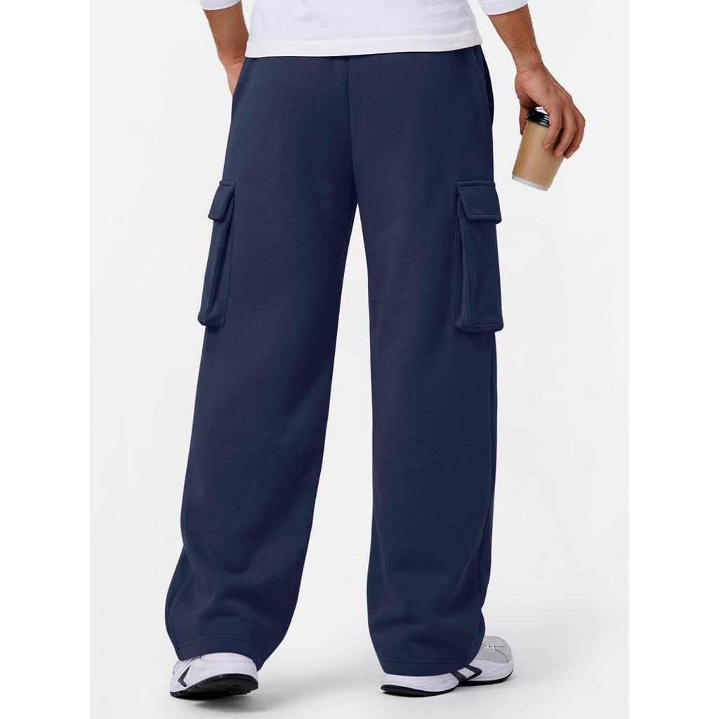 Men's Casual Color Sweatpants with Elastic Waistband - Loose Fit Straight Leg Joggers for Everyday Wear