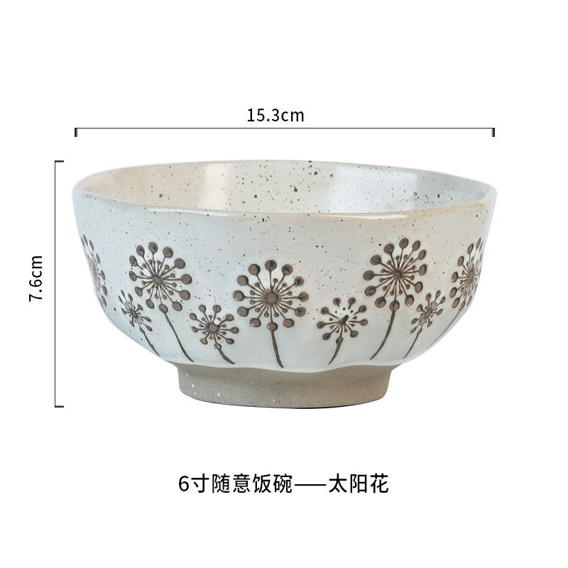 Japonská rýžová miska domácí keramická polévková miska vysoká tvář velká kapacita rýžová miska nudlová miska jednotlivá malá miska nádobí