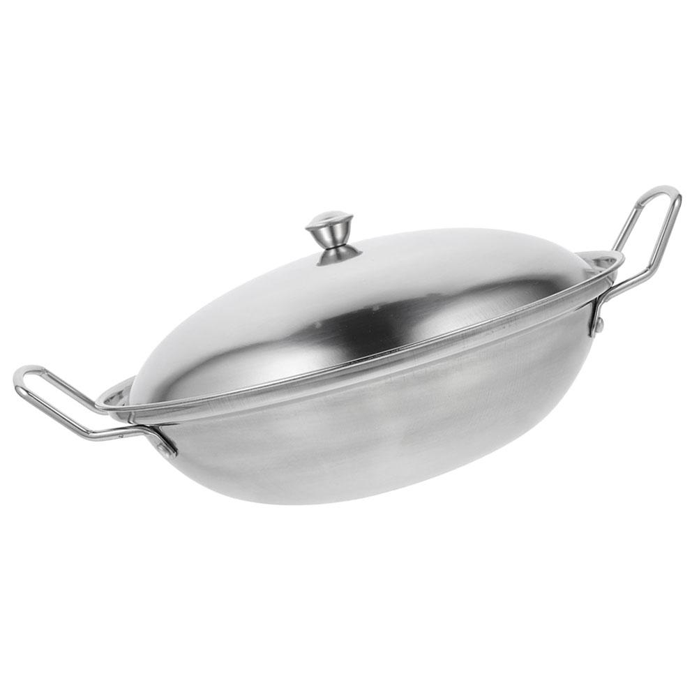 Pot Stove with Lid Cooking Pan Pasta Pots Kitchen Accessory Wok Stainless Steel Cookware Daily Use Home