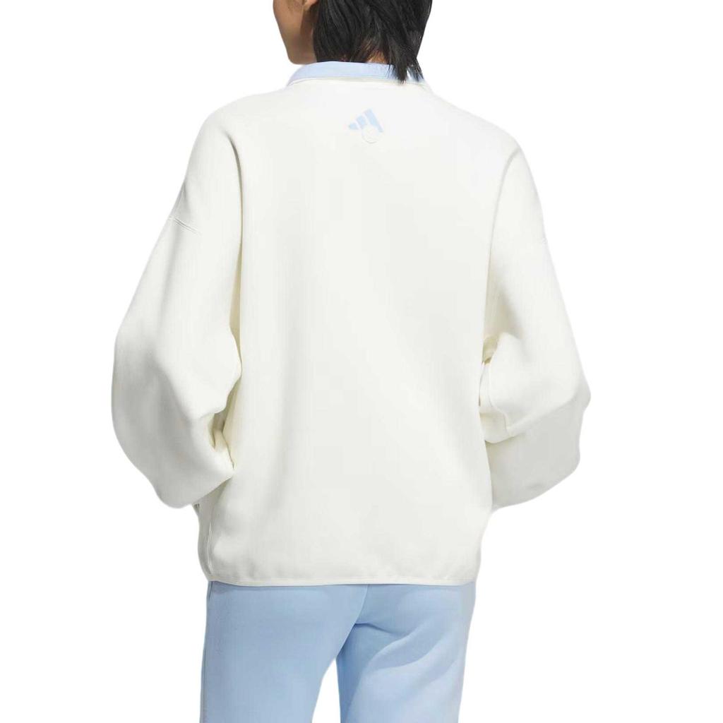 Adidas Sweatshirts Women's White Stand Collar Moderate Regular JZ1659