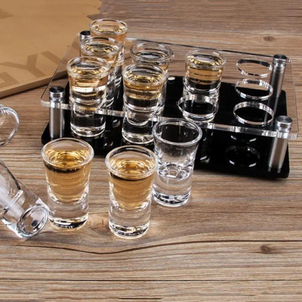 Gjennomsiktig Vinglassholder Flere spor Shotglassholder Rekvisita Hylle Kopp Serveringsbrett Bar