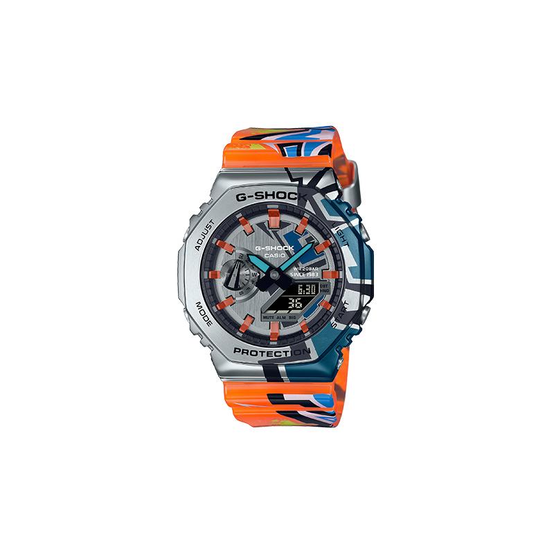 

Casio s 40th Anniversary First Street Graffiti Casual Fashion Sports Waterproof Quartz Movement Quartz Movement Resin Strap Japanese GM-2100SS-1APR серебряный