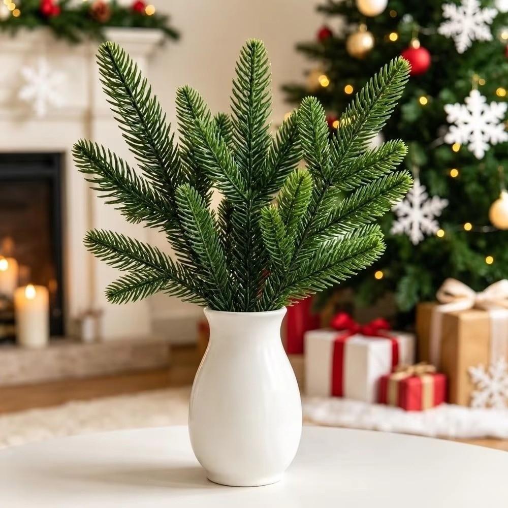 Plastic Material Artificial Christmas Picks 15Pcs Pinecone Embellishments  DIY Christmas Decoration