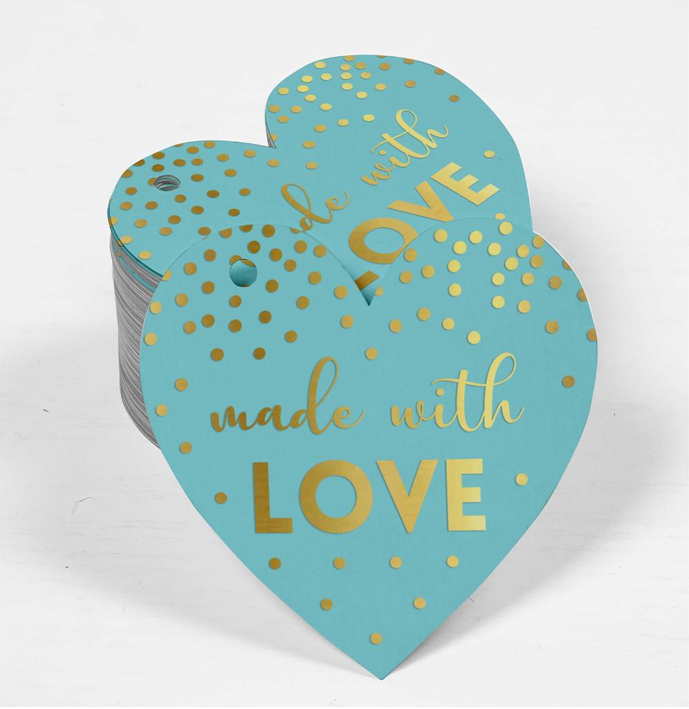 Inkdotpot Gold Foil Paper Hang Tags Made With Love Wedding Favor Tags 100