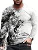 3D Eagle Print Men's Long Sleeve T-shirt Autumn Daily Casual Men's Long Sleeve Top Outdoor Street Fashion Long Sleeve T-shirt
