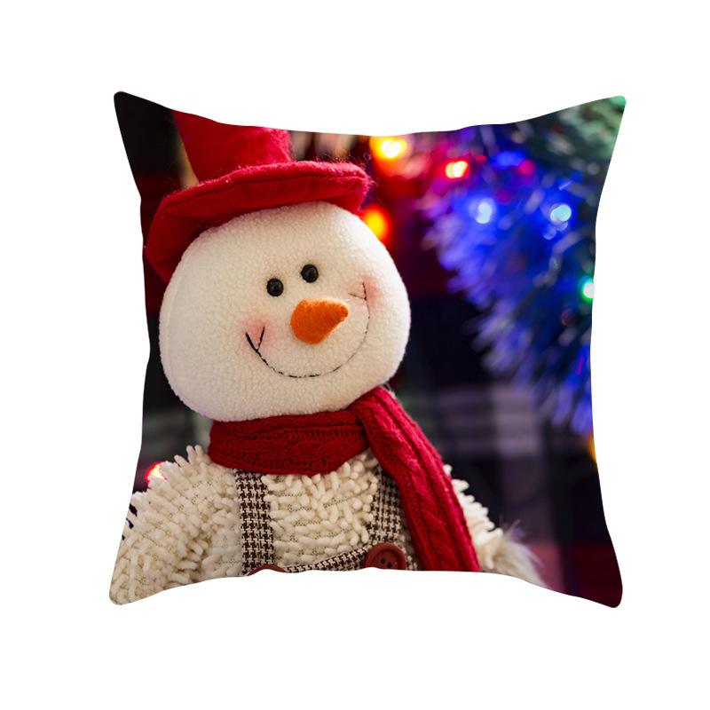New Christmas Snowman Pillow Cover Festive Home Sofa Pillow Cover