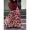 Trendy Vintage Polka Dot Print Maxi Skirt Women High Waist Long Skirt Design Spring Summer Clothes Loose Harajuku Y2k Skirts