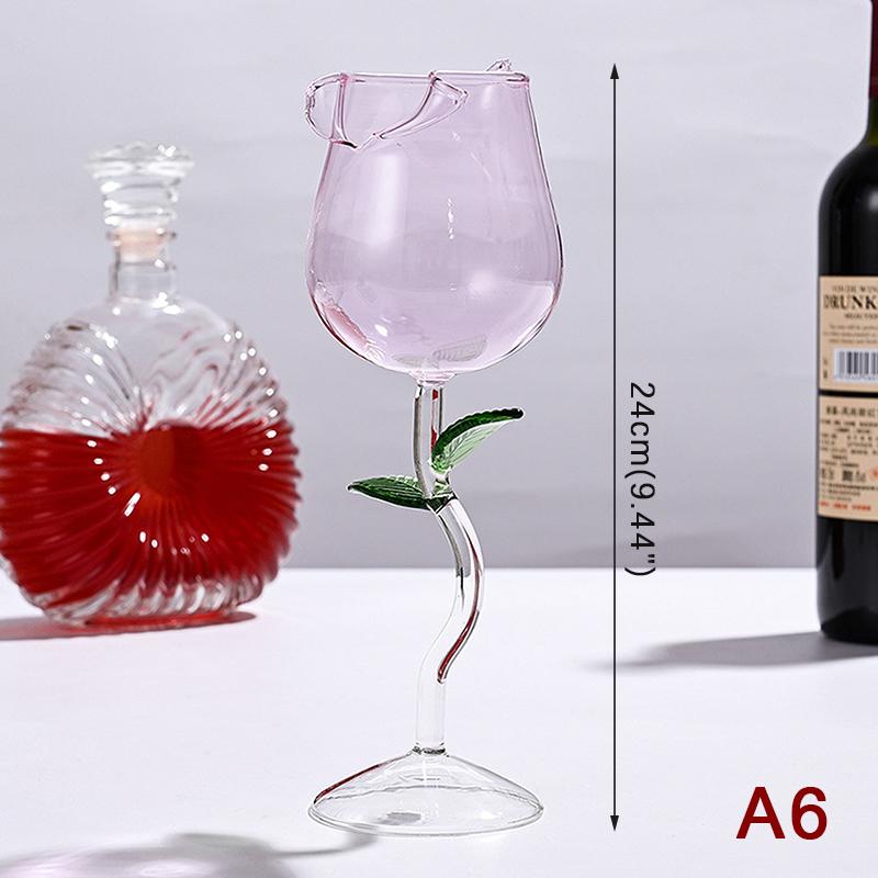 Sklenice na růžové víno Romantický koktejl Sklenice na červené víno 150/400 ml Růže ve tvaru květu