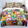 3pcs Various cartoon dog faces Print Bedding Set 1 Duvet Cover 2 Pillowcases for Adult and Children Luxury Gift Full Size