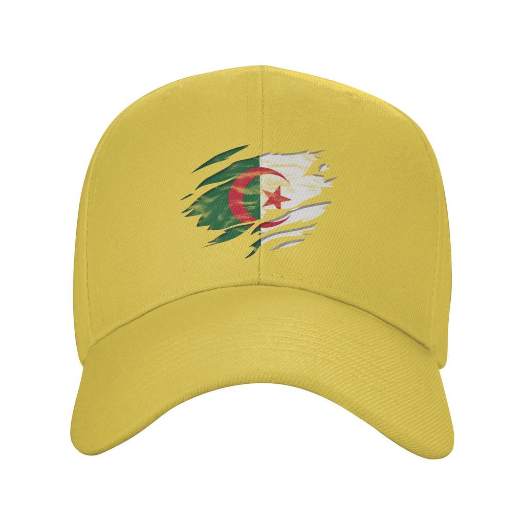 Summer Casual Baseball Cap Ripped Rip Open Algeria Flag Hiking Fishing Trucker Hat For Unisex Unisex SunProof Trendy Baseball Cap