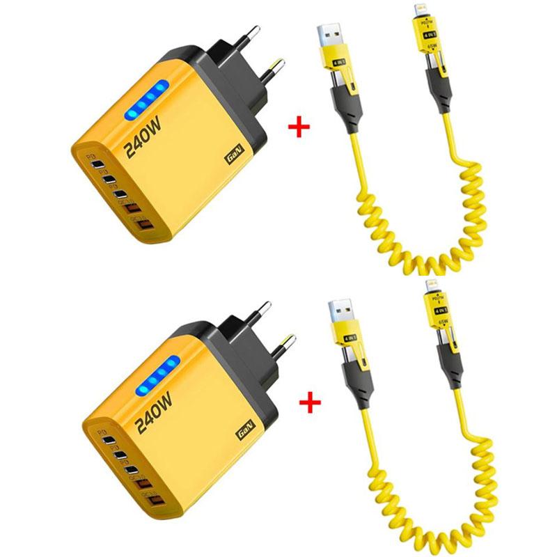 240W Ātrs Lādētājs PD USB Lādētājs