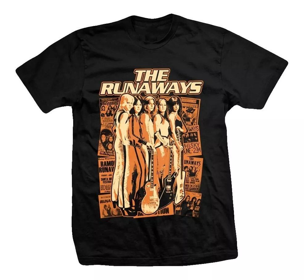 Vtg The Runaways Band Cherry Bomb Cotton Black For Men Shirt MM004 S разноцветный