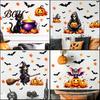 DIY Halloween Party Photo Props Cute Wall Decals, Black Cat Witch Bat Pumpkin Stickers, Fall Removable Festive Glass Window Stickers Peel & Stick Art