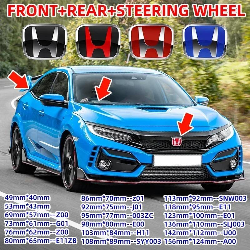 LUP1 1PCS 3D Metal Logo Front Grille Emblem Badge Car Rear Trunk Stickers for Honda Accord Elysion CR-Z Odyssey SPIRIOR Accessories