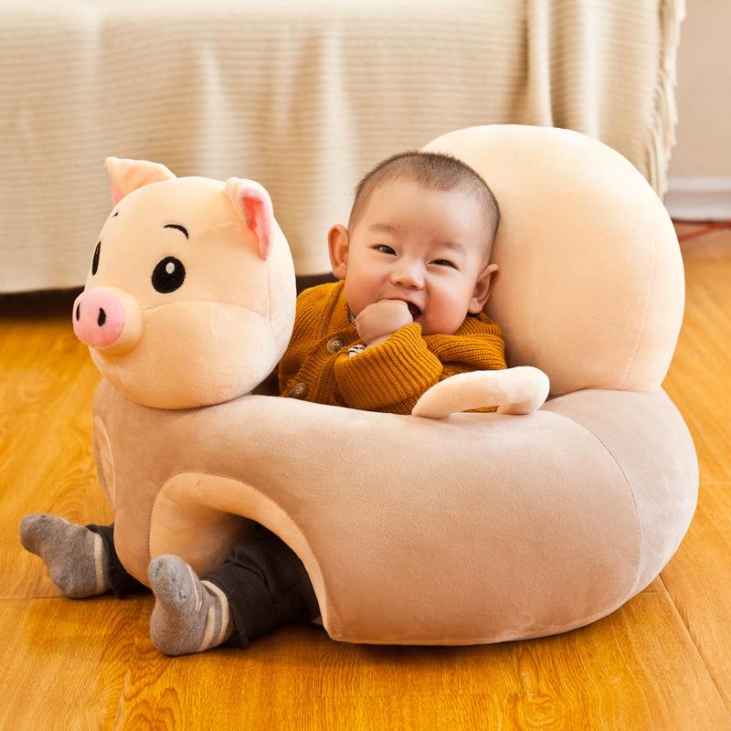 Cute Baby Sofa Support Seat Cover Plush Chair Learningto Sit Feeding Chair Comfortable Toddler Nest Puff Washable Without Filler