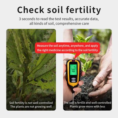 Handheld Soil Tester 6 In 1 Soil PH Moisture Sunlight Temp Fertility Meter Digital Acidity Meter Flower Soil Analyzer for Garden