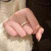 Wosikate Light Luxury Three-Circle Cross Ring For Women Niche Design  Open Index Finger Ring Fashion Jewellery