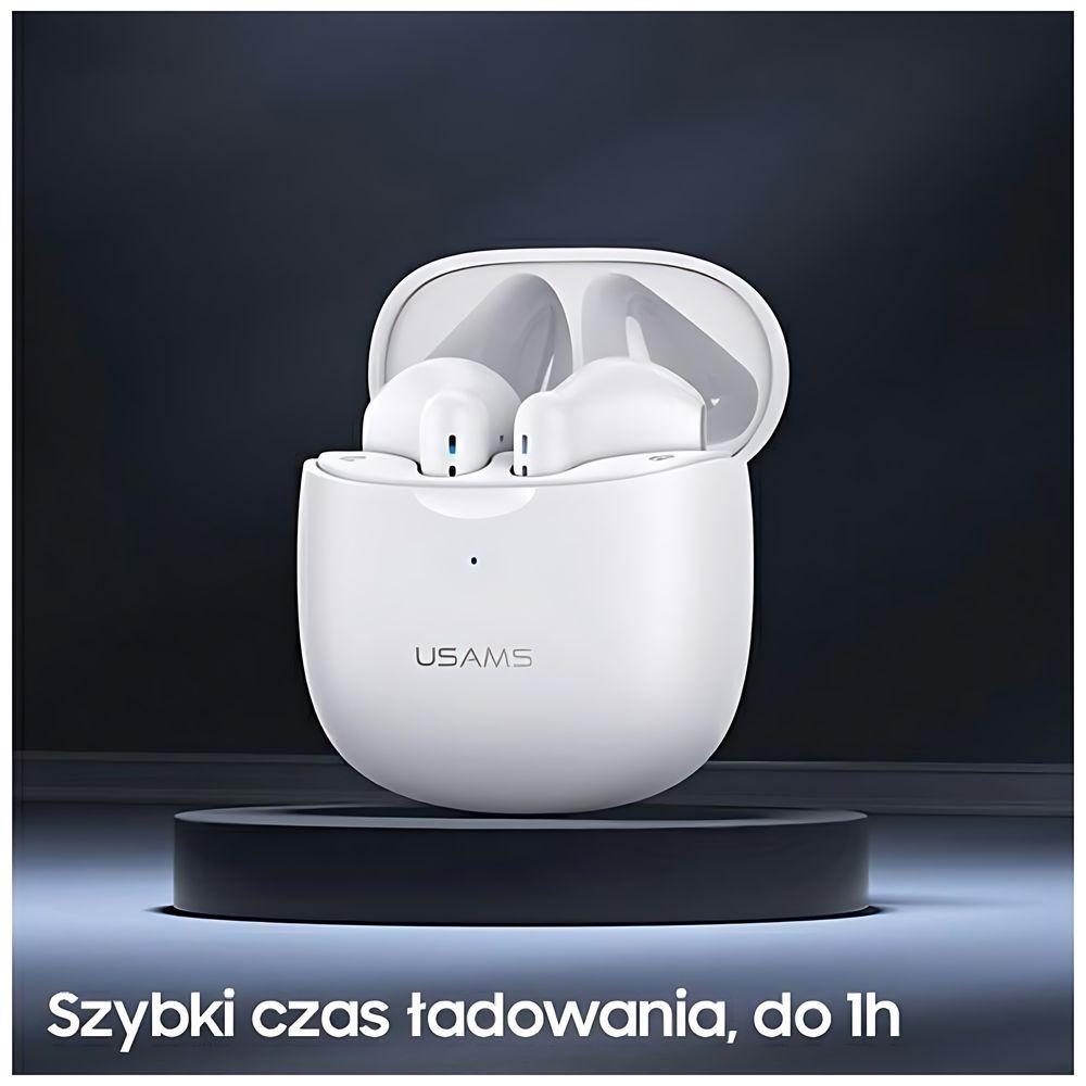 Usams Słuchawki Bluetooth 5.0 Tws Ia Series Bezprzewodowe Biały/White Bhuia02 (Us-Ia04)