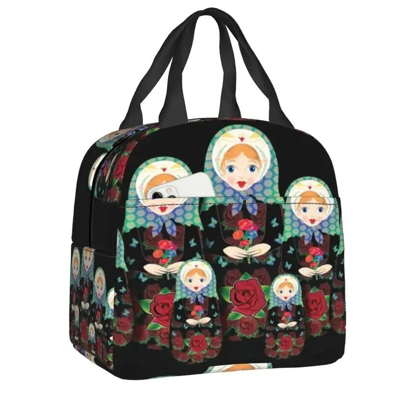 Russia Matryoshka Doll Lunch Box Women Cooler Thermal Food Insulated  Bag School Children Student Resuable Picnic Tote Bags