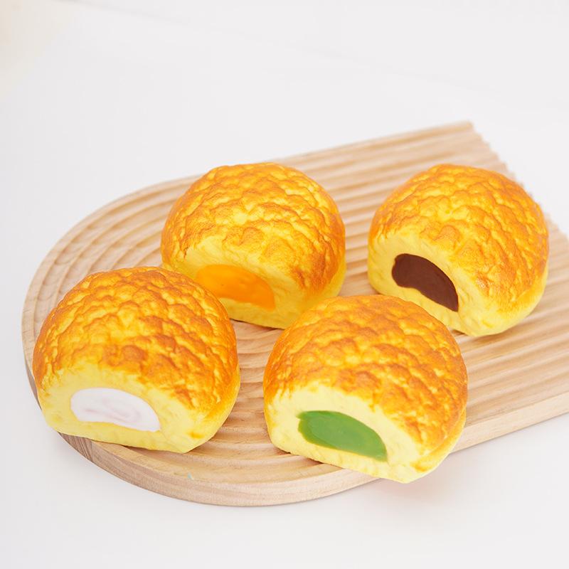 Super Soft Sticky Cream Puff Bread Pu Slow Rebound Toy Stress Relief Toy Creative Food Play Pinch Squeeze Fidget Toy Gifts