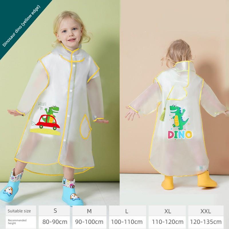 Children's Full-Body Raincoat for Boys and Girls, Long Hooded Magic Hat Cartoon Kindergarten Rain Gear Poncho