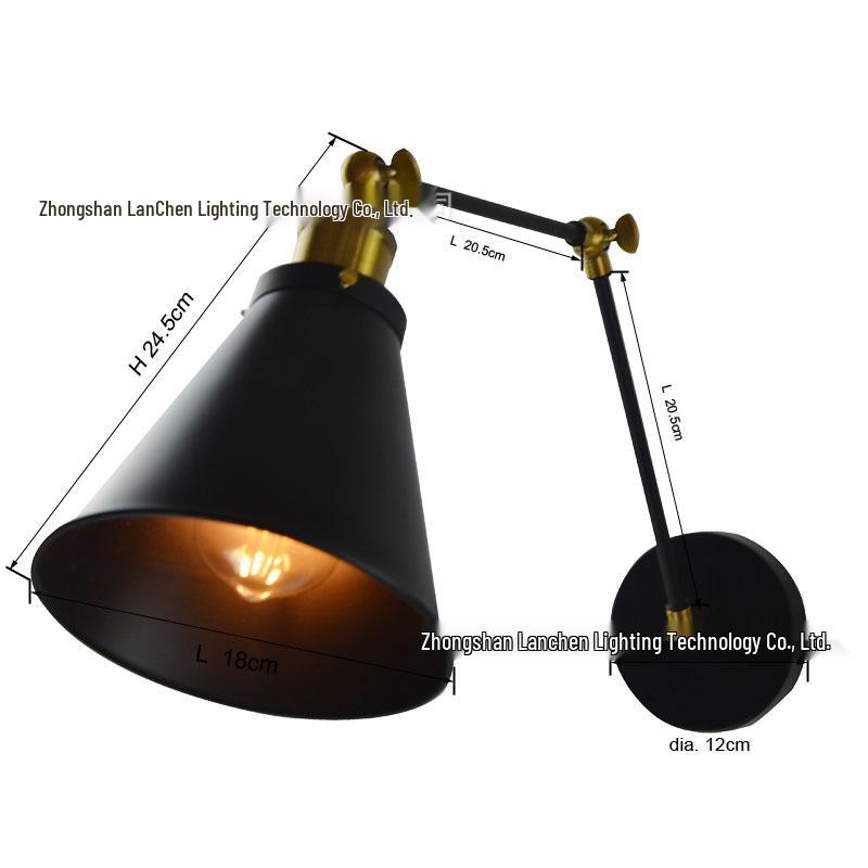 European Retro Decorative Wall Lamp for Hallways and Corridors - Iron Art Industrial Style Mirror Front Cafe Lighting
