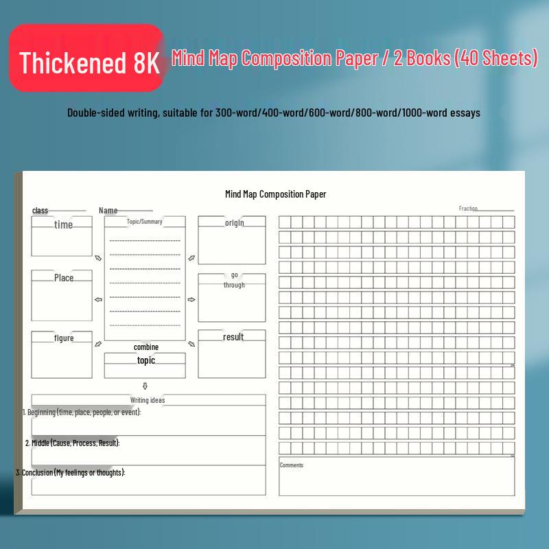 Mind Map Grid Paper for Divergent Thinking - 600/300 Grids, 8K Practice Sheets