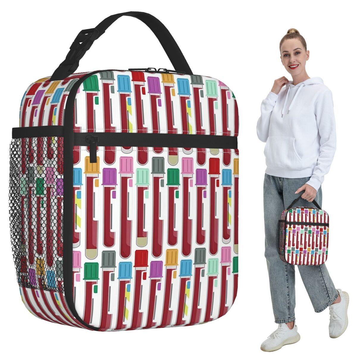 Phlebotomy Blood Tubes Insulated Lunch Bag for Kids School Cooler Thermal Food Box Tote Leakproof Lunch Boxes Container One Size