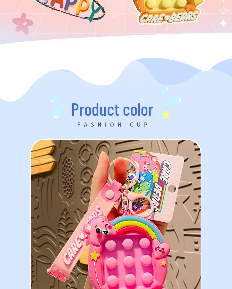 Cartoon Heart Bear Squeeze Toy Keychain - Cute Stress Relief Gift for Couples